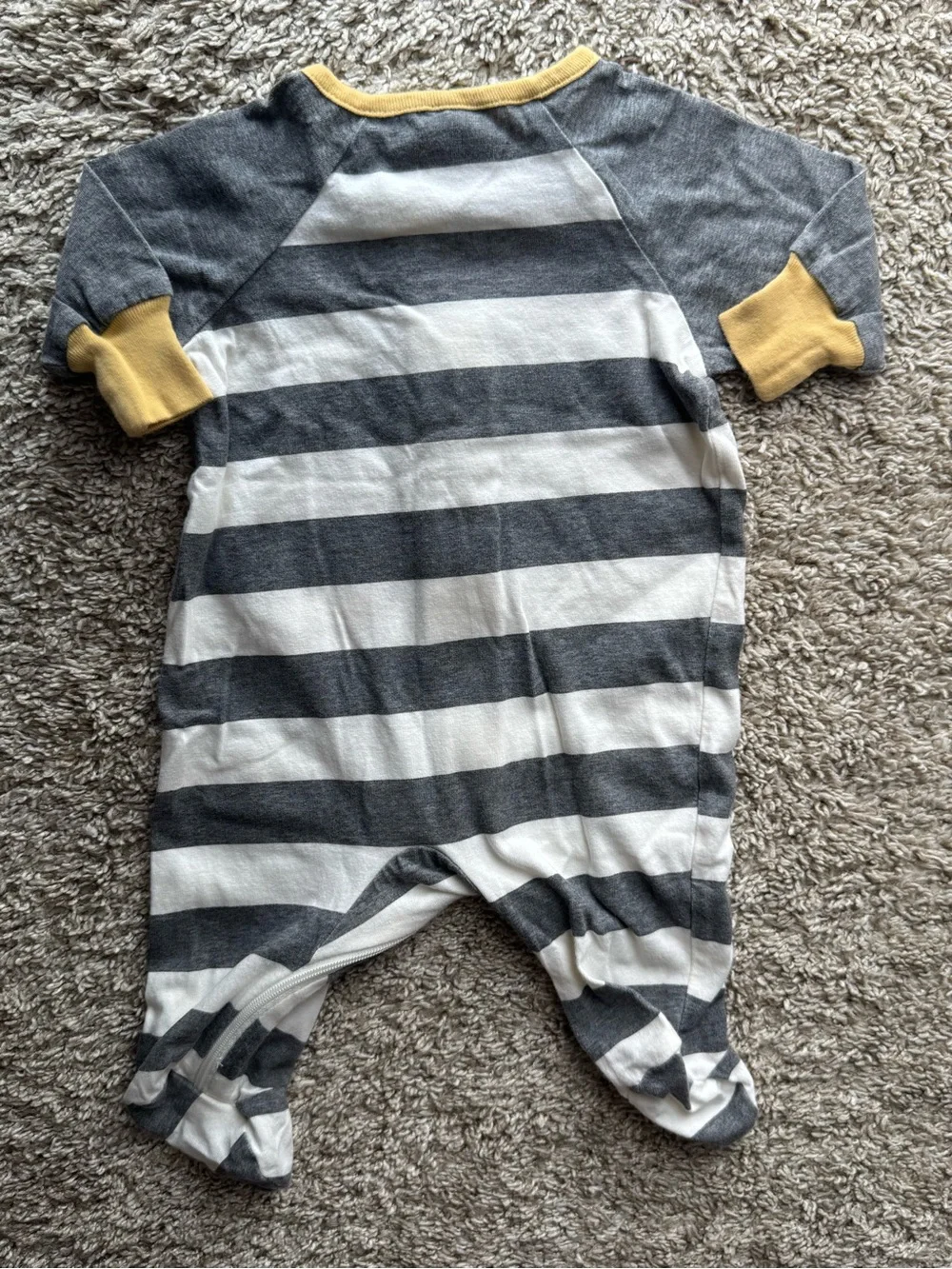 Gerber Newborn Lion Footed Zip Sleeper Gray Stripe One Piece 100% Cotton